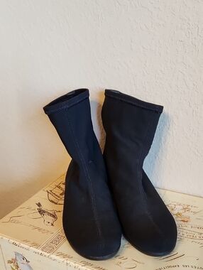 Ecco Black Stretch Sock Heeled Boots